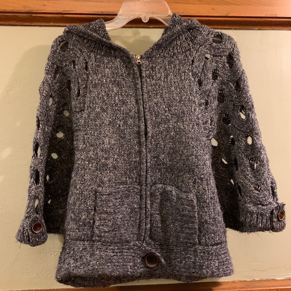 Chaundry CK Zip and Button Accent Hoodie Sweater